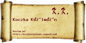 Koczka Kálmán névjegykártya