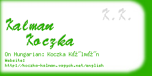 kalman koczka business card